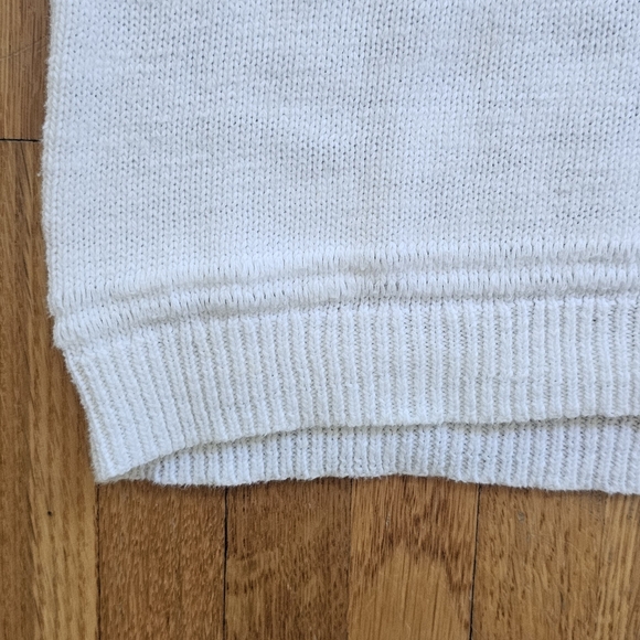 Michael Stars white pullover cotton sweater with pointelle knit in large - Picture 5 of 9